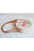 circle rattan sling bags white decoration flower 